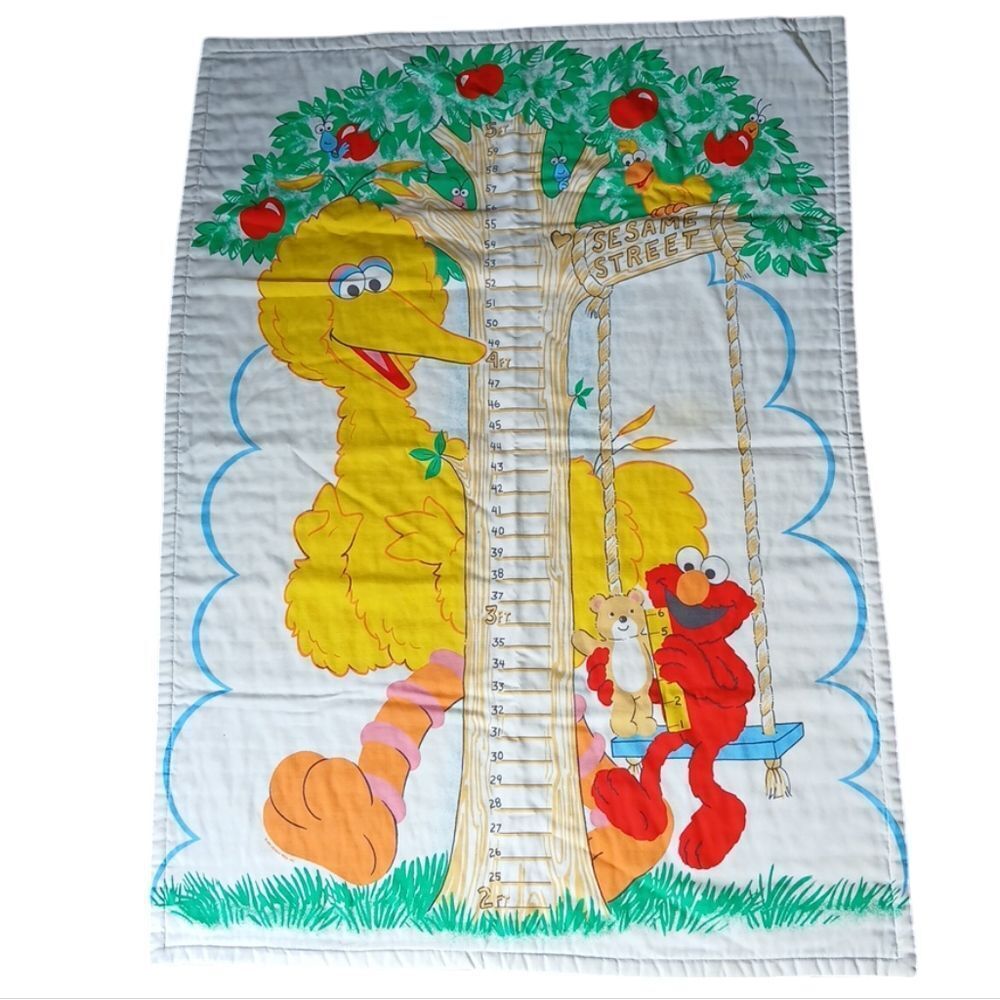 Sesame Street Big Bird And Elmo Growth Chart‎ Homemade Crib Blanket
